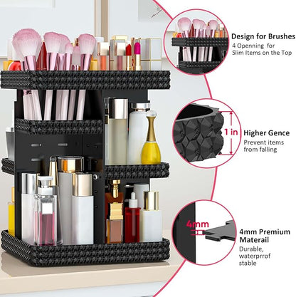 Rotating Makeup Organizer, Large Capacity Cosmetic Display Case, Acrylic - Image 5