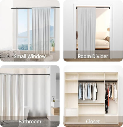 Mcrbeay Shower Curtain Rod, Non Slip Adjustable 28-102 inch No Drilling Shower - Image 7
