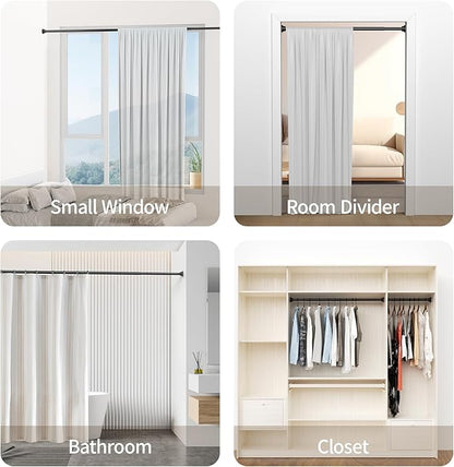 Mcrbeay Shower Curtain Rod, Non Slip Adjustable 28-46 inch No Drilling Shower - Image 7