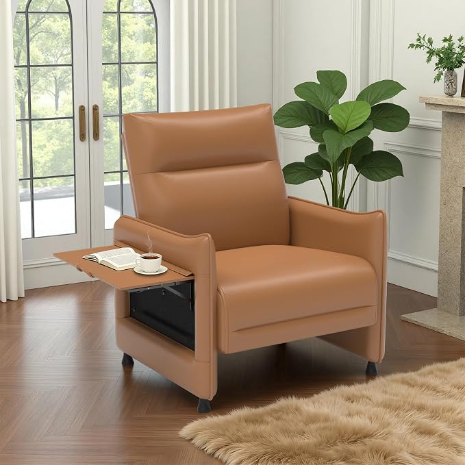 Upholstered Accent Sofa, Modern Faux Leather Chair by Tbillionnext