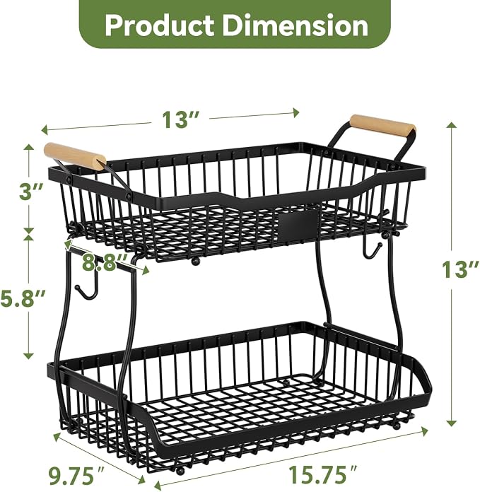 Simple Trending Fruit Basket 2-Tier Detachable, - Image 8