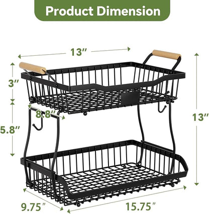 Simple Trending Fruit Basket 2-Tier Detachable, - Image 8