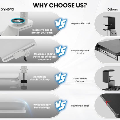 Keyboard Tray Under Desk, Pull Out Keyboard & Mouse Tray - Image 4