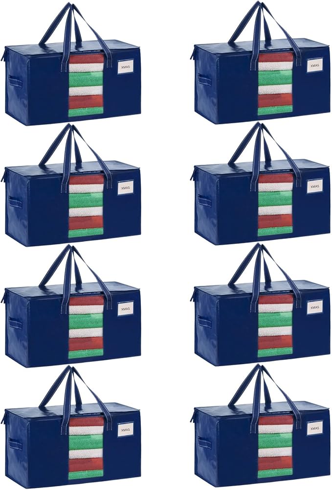 VENO 8 Pack Moving Bags, Comforter and Blanket Storage Bags by Veno