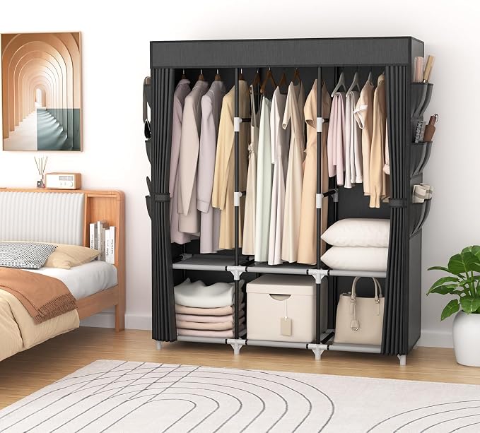 VTRIN Portable Closet for Hanging Clothes 52 Inch Wide Portable Wardrobe Closet - Image 7