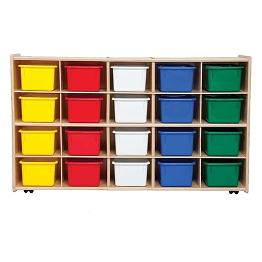 Contender C14503F-C5 20 Tray Storage – Wooden Classroom Organizer by Contender