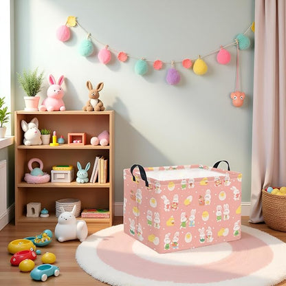 Rectangular Easter Basket for Home Kitchen Baby Girls Basket Cute Storage Bin - Image 7