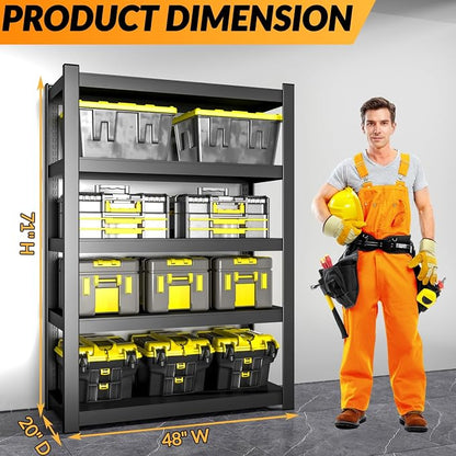 BESFUR 71" H Wider Garage Shelving, 3000LBS 5-Tier Heavy Duty Storage Shelves - Image 3