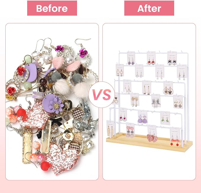 Earring Display for Vendors, 6 Tiers Earring Rack Display Holder Stand - Image 4