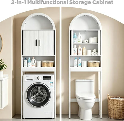 Arched Over The Toilet Storage Cabinet, Freestanding Bathroom Organizer | - Image 7