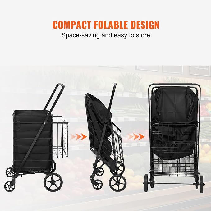 VEVOR Folding Shopping Cart - Image 5