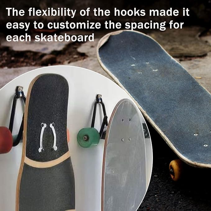 Upgraded Skateboard Wall Mount Skateboard Hanger, Skateboard and Longboard Wall - Image 3