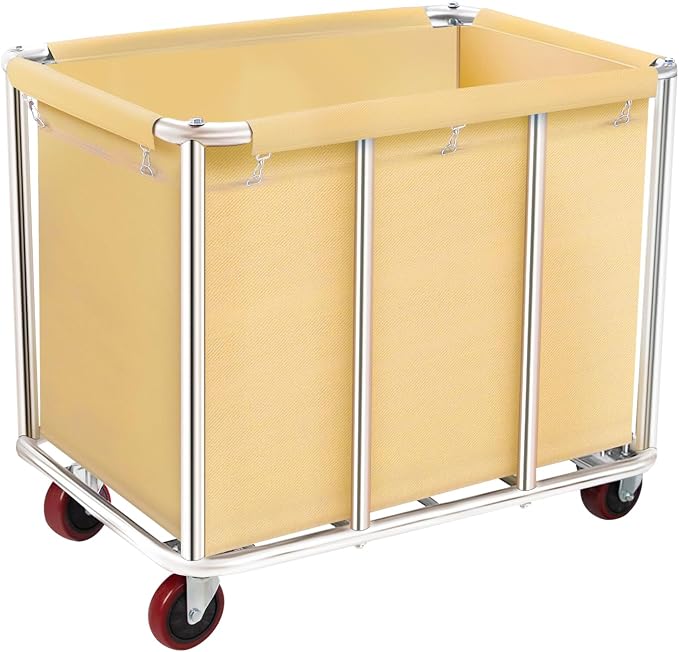 Commercial Laundry Cart with Wheels, 11.35 Bushel Large Laundry Tumbler with by frides