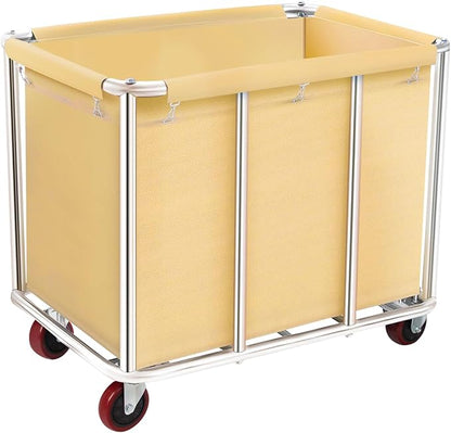 Commercial Laundry Cart with Wheels, 11.35 Bushel Large Laundry Tumbler with by frides