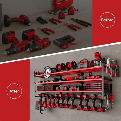 48" Large Power Tools Organizer Wall Mount, 12 Drill Holder - Image 7