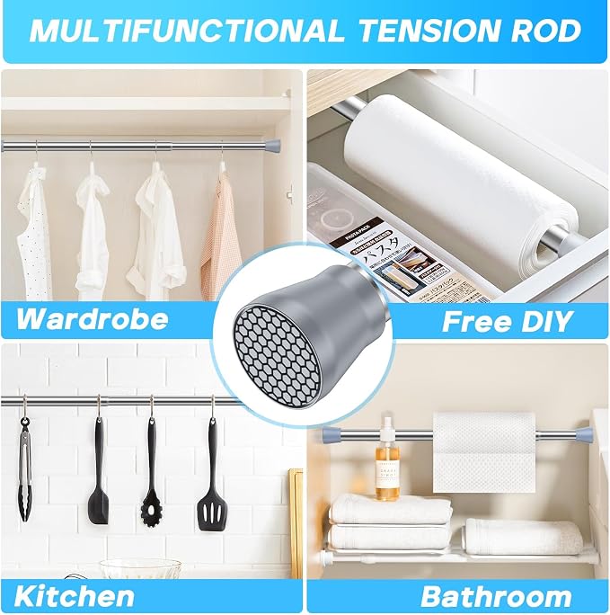 Tension Rod 16 to 26 Inch Sliver Tension Curtain Rod No Drill Spring Tension - Image 6