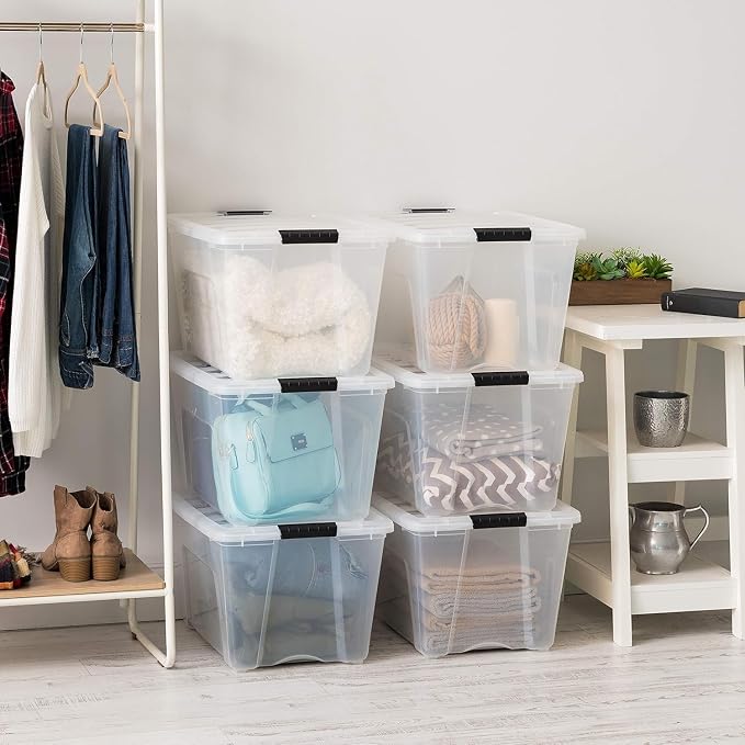 IRIS USA 54 Qt Stackable Plastic Storage Bins - Image 5