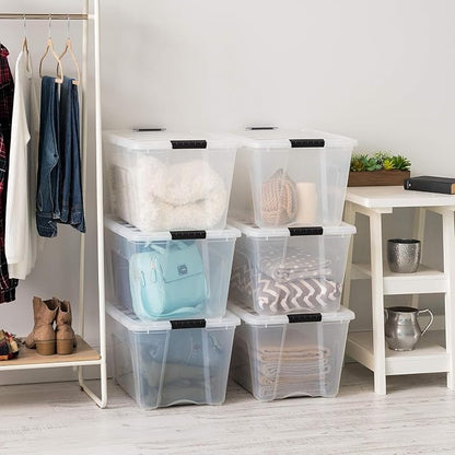 IRIS USA 54 Qt Stackable Plastic Storage Bins - Image 6