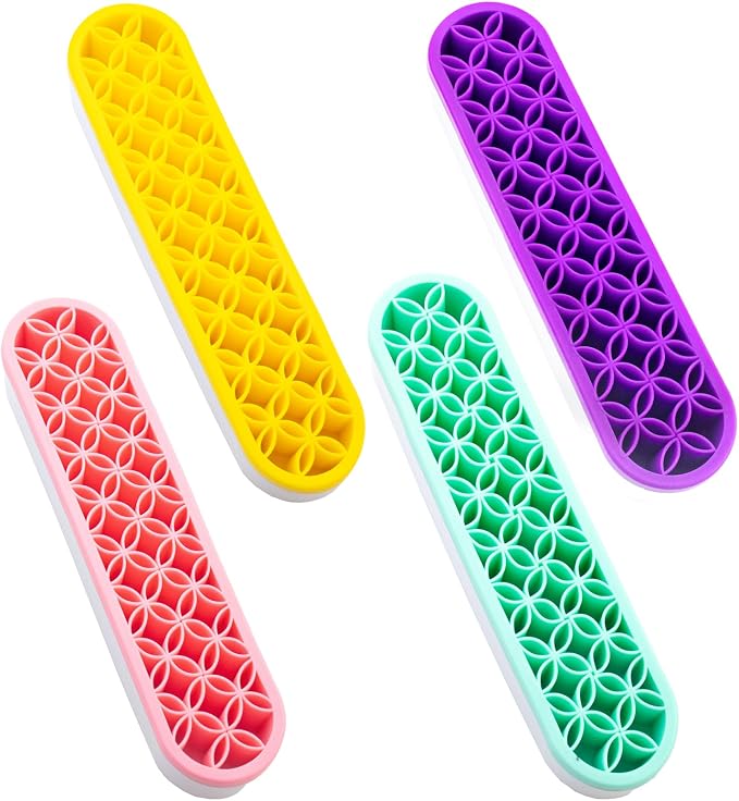4 Pcs Silicone Makeup Brush Holder Stand Multipurpose Cosmetic Travel Storage by Unknown