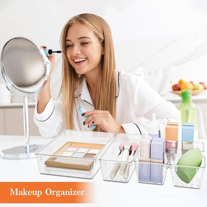 25 PCS Plastic Drawer Organizer Set, 4-Size Versatile Organizer Trays & storage - Image 5