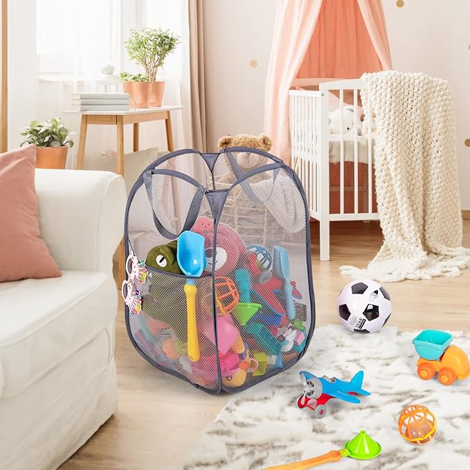 BATTOO Deluxe Strong Mesh Pop up Laundry Hamper Basket - Image 7