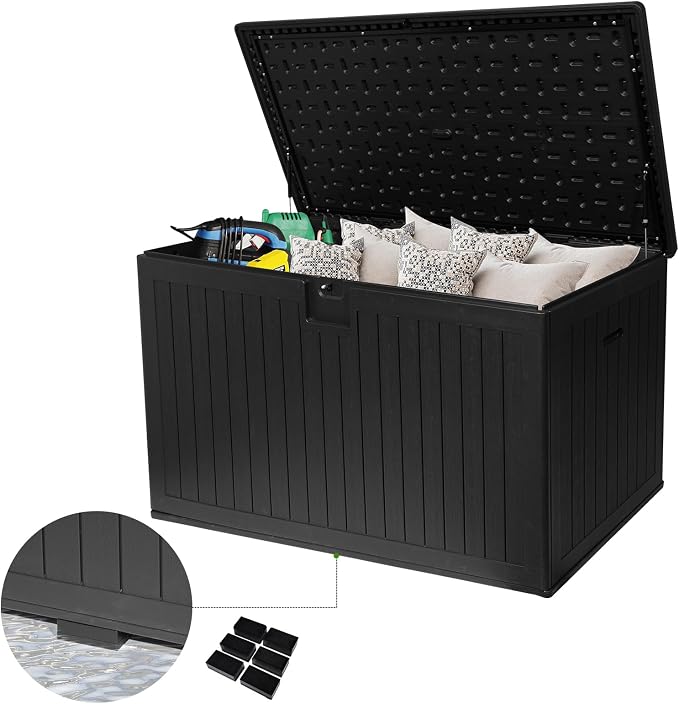 230 Gallon Outdoor Storage Box Waterproof, Extra Large Plastic Outside Deck Box - Image 9