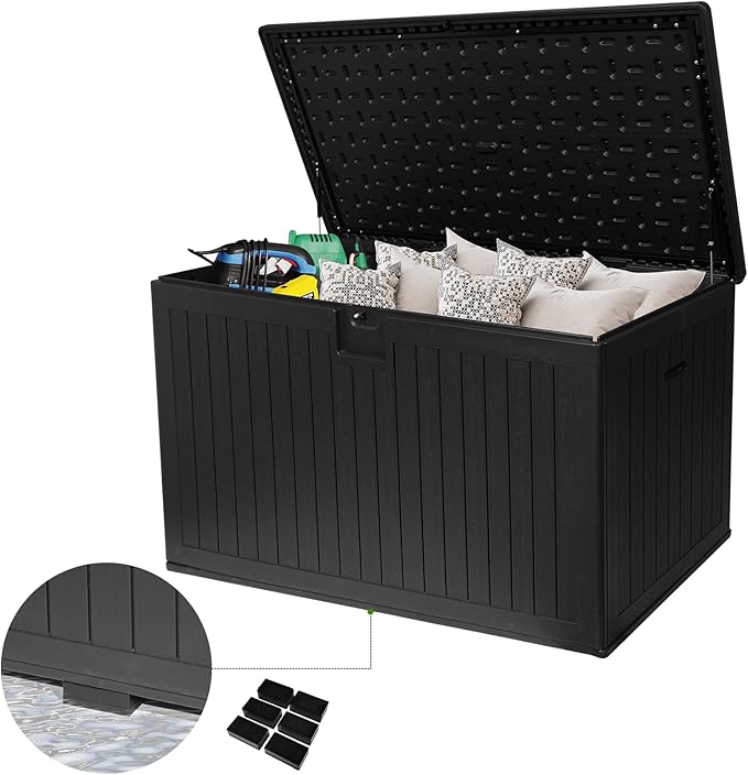 260 Gallon Outdoor Storage Box Waterproof, Extra Large Plastic Outside Deck Box by FammyLoft