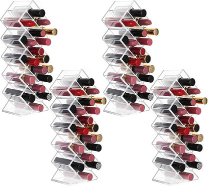 4 Pcs Lipstick Holder Organizer 16 Spaces Acrylic Stackable Fish Shape Lipstick - Image 8