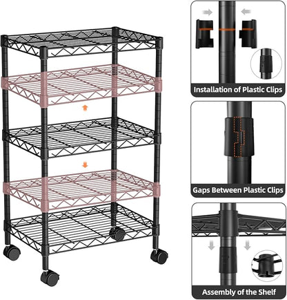 Golpart Small Shelves Storage Wire Metal Adjustable Shelf Unit - Image 6