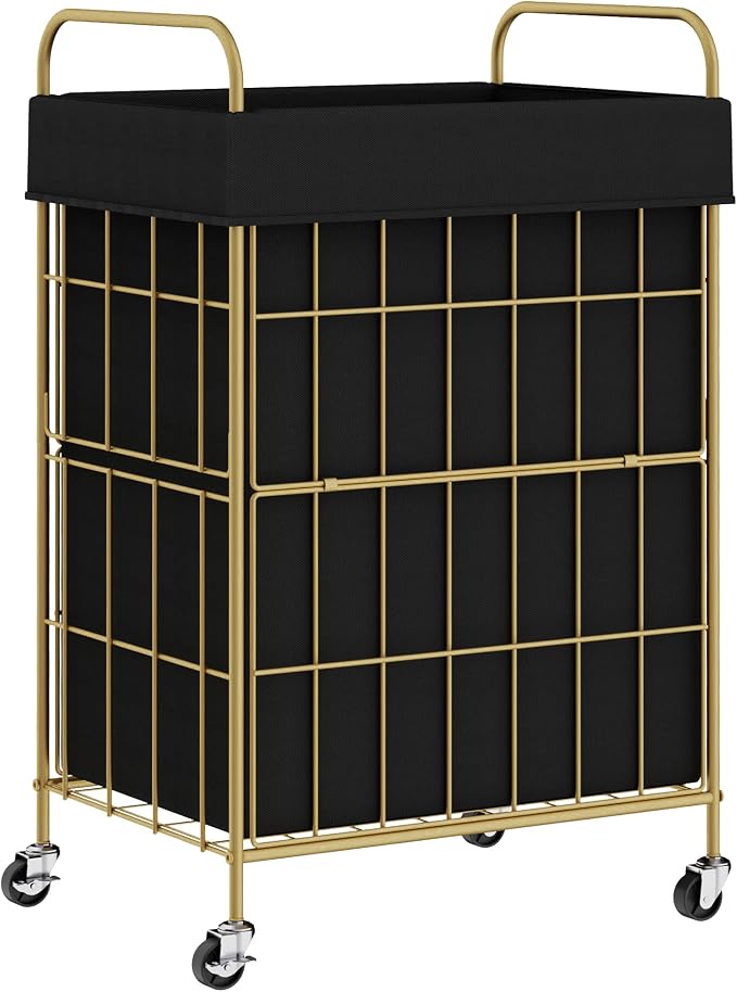 Laundry Hamper with Wheels, 90L Laundry Basket with Handle, Laundry Sorter with by Heeytilly