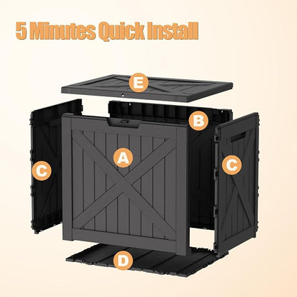 35 Gallon Waterproof Resin Deck Box, Outdoor Lock Toy Storage Bins Container - Image 8