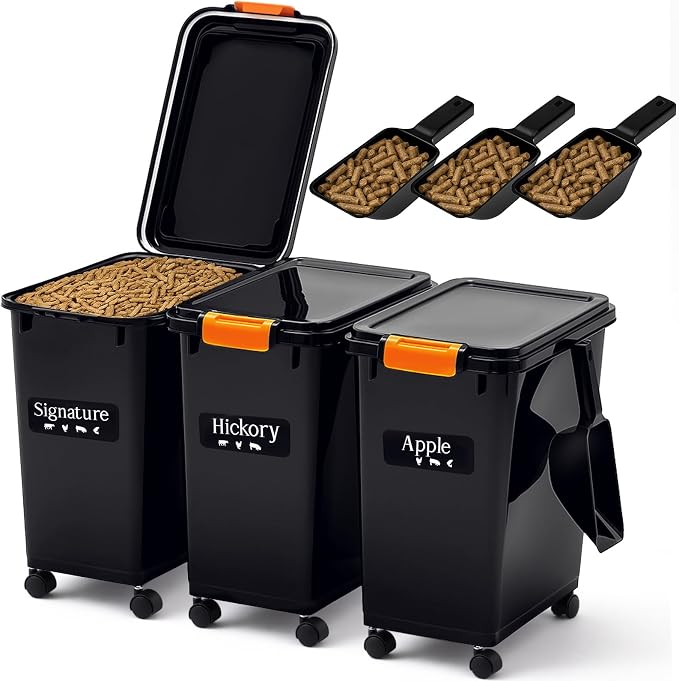 Maxdot 3 Sets 22lb Dry Pellet Storage Bin Kit by Maxdot
