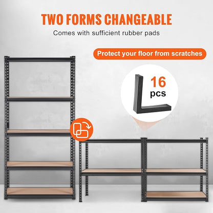 VEVOR Storage Shelving Unit, 5-Tier Adjustable, 2000 lbs Capacity, Heavy Duty - Image 7