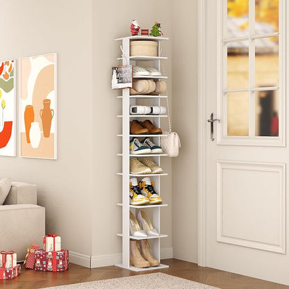 HOMEFORT 10-Tier Vertical Shoe Rack, Corner Shoe Tower, Slim Shoe Organizer - Image 6