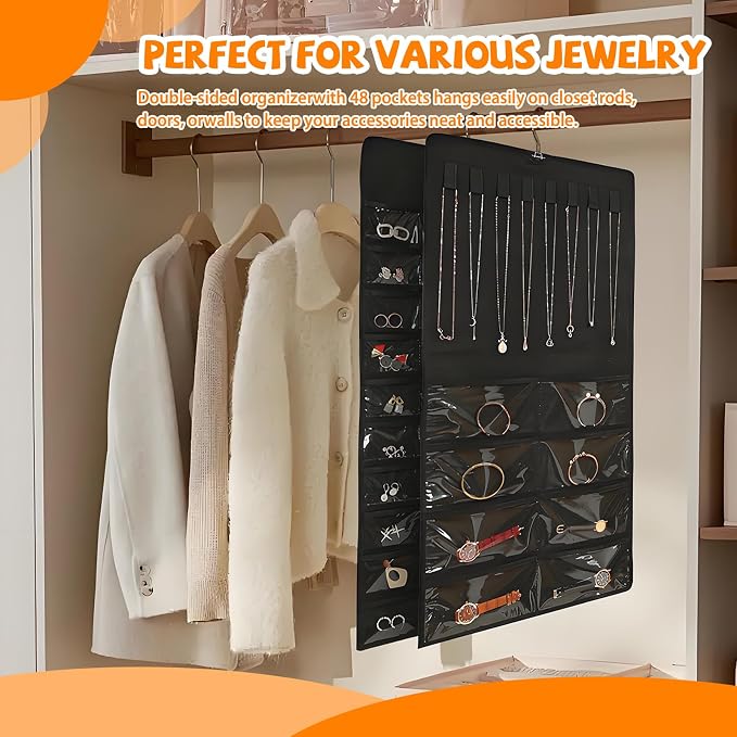 48 Pockets Hanging Jewelry Organizer - Image 5