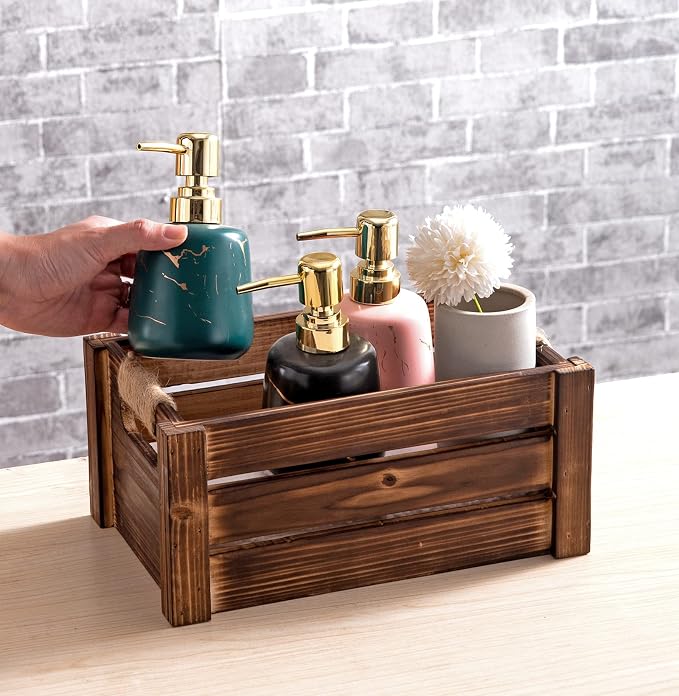 TIMRIS Set of 3 Rustic Wood Nesting Crates, Farmhouse Wooden Storage Container - Image 9