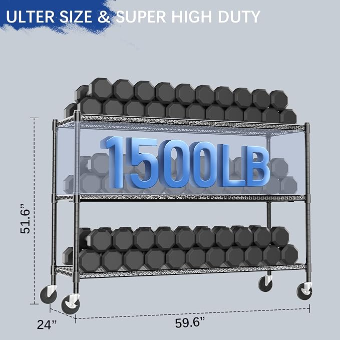 Heavy Duty Shelving, 51.6" H Garage Shelving Unit - Image 3