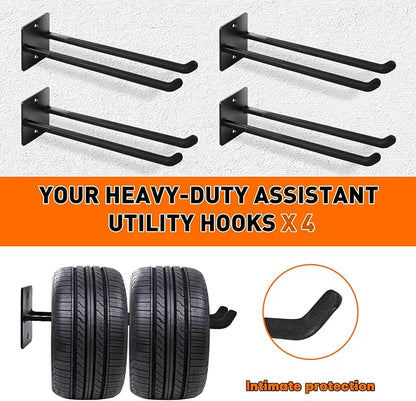 14 Inches Garage Hooks Heavy Duty, Extra Large 4Pcs Heavy Duty Garage Hooks - Image 4