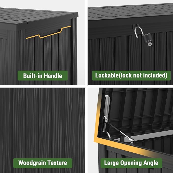 Mars Villa 150 Gallon Outdoor Storage Box Waterproof, Large Resin Deck Box - Image 6