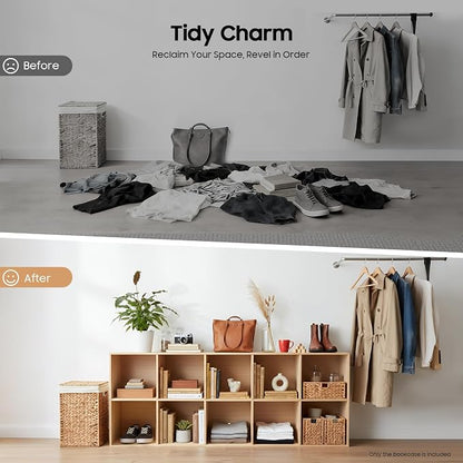 10 Cube Storage Shelf, 2-Tier Solid Wood Cube Storage Organizer, Vertical or - Image 5