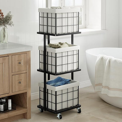 120L Vertical Rolling Laundry Hamper - Image 7