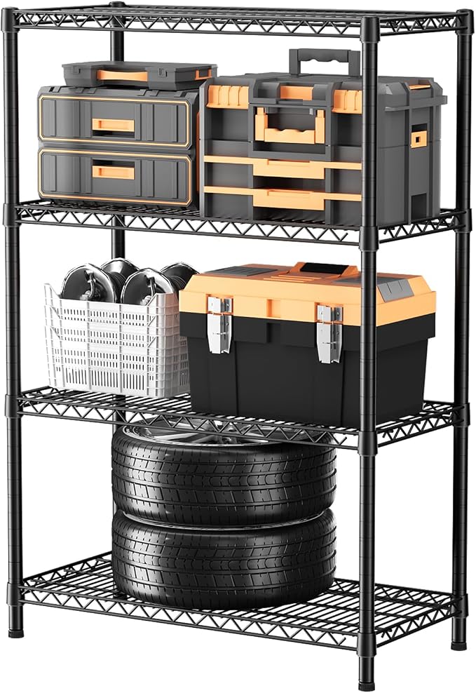 SINGAYE 4 Shelves Wire Storage Shelf 1400LBS Heavy Duty Storage Shelving Unit by SINGAYE