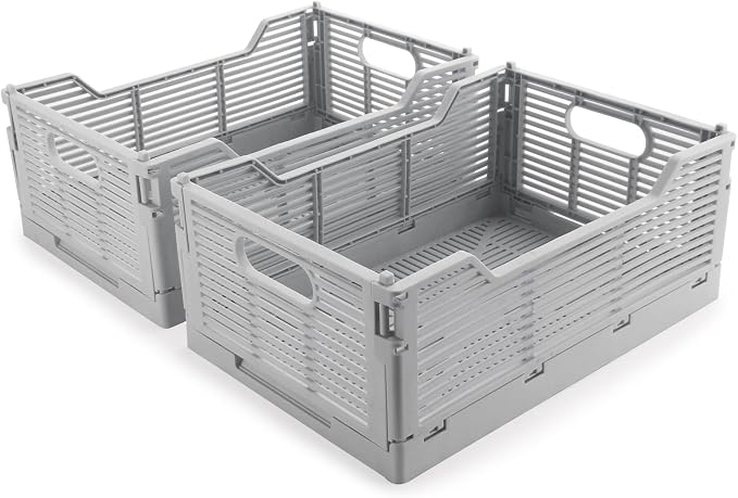 2-Pack Collapsible Crates for Storage, 15.75x11.81x6.1 In, Collapsible Plastic by Vivikivi