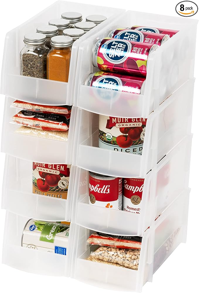 IRIS USA Clear Plastic Stackable Storage Bins, Medium by IRISUSA