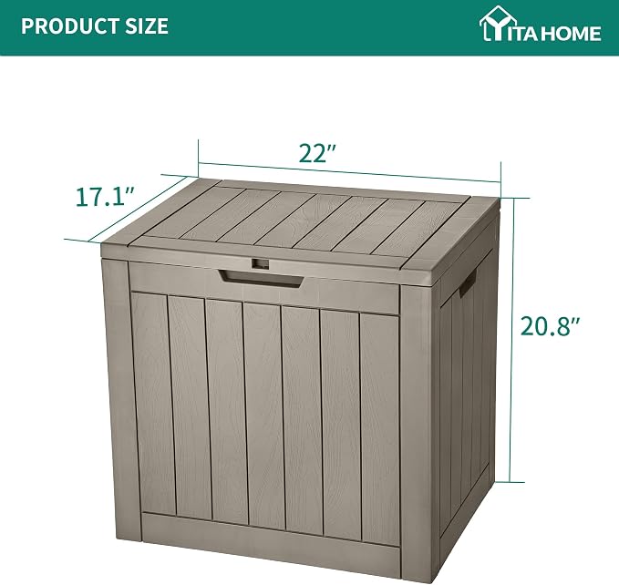YITAHOME 30 Gallon Deck Box Outdoor Storage Box, Waterproof Resin Package - Image 6