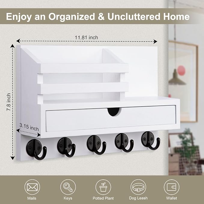 Key Holder Wall Mount, Mail Holder - Image 5