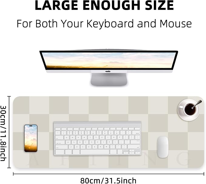 Non-Slip Desk mat, Leather Desk mat, Waterproof PU Leather Desk pad Protector - Image 2