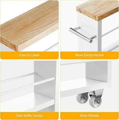 KLM 4 Tier White Slim Storage Cart - Image 4