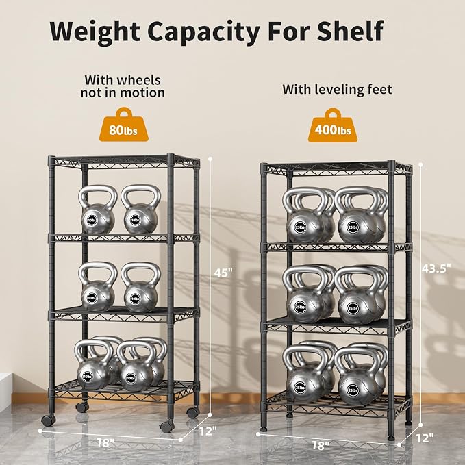Golpart Small Shelves Storage Wire Metal Adjustable Shelf Unit - Image 7
