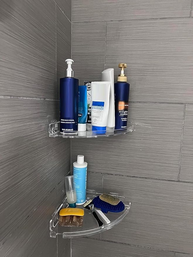 JiePai Acrylic Corner Shower Caddy Shelf - Image 6